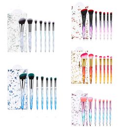 Makeup 7pcs/set Diamond Handle Cosmetics Brushes Powder Eyeshadow Foundation Brush Tools with Quicksand Bag