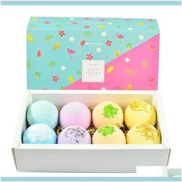 Salts Health & Beautydiy8Pcs Handmade Natural Exfoliating Moisturising Oil Essential Dried Flower Sea Salt Fragrant Body Bath Bomb Ball Set