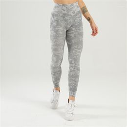 Seamless Sport Leggings Women Gray Elastic Camouflage Booty High Waist Tights Fitness Yoga Pants Workout Gym Push Up Sportswear Outfit