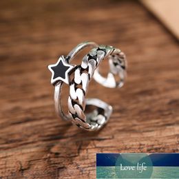 Letter S Star Wedding Rings Anel Masculino Rings Bridal Sets Star Design Vintage Thai Jewelry Open Ring Women JZ435