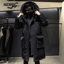 Fashionable Coat Thicken Jacket men Hooded Warm Lengthen Parka Coat White duck down Hight Quality male Winter Down Coat 211104