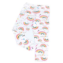 Jumping Metres Baby Girls Legging Pants with Rainbow Print Cute Flower Autumn Spring Skinny Clothes for 210529