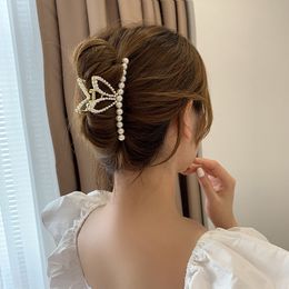 Korean fashion design pearl rabbit ear hairpin simple temperament versatile grab clip home travel student hair ornament female