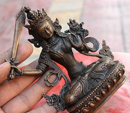 SUIRONG---524+++Tibetan Buddhism Copper Bronze Wenshu Manjushri Goddess GuanYin Buddha Statue