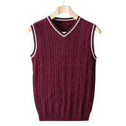 Autumn Mens Casual Slim Fit Sleeveless Cotton Vest Sweater Clothing Casaco Masculino Jacket Gilet Chaleco V Neck Knitt