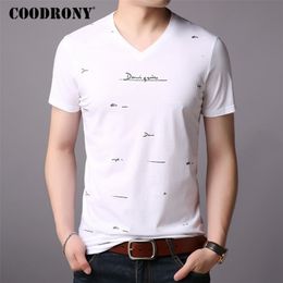 COODRONY Short Sleeve T-Shirt Men Summer Streetwear Casual Men's T-Shirts Brand T Shirt Men V-Neck Cotton Tee Shirt Homme S95005 210324