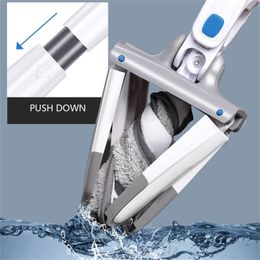X-type microfiber floor mop with cloth replacement hand-free washing manual squeeze household cleaning tool 210805