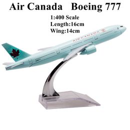 1/400 Air Canada Plane Model 16cm Boeing 777 Arts and Crafts Alloy Metal Souvenir Models Aircraft Collection Toy Aircrafts Birthday Gifts Christmas Gift
