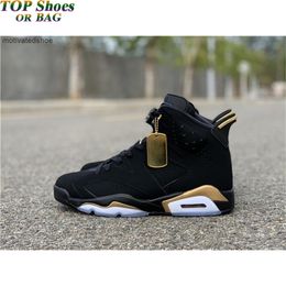 HOT Released Authentic 6 DMP 6S Black Metallic Gold 23 Retro CT4954-007 Basketball Shoes Men Women Sports Sneakers With Original Box