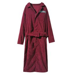 Wine Red Navy Blue Corduroy Turn Down Collar Long Sleeve Sash Pocket Letter Print Solid A-line Midi Dress D1406 210514