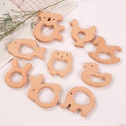 Custom 1pc Baby Wooden Teether Animal Teeth Bracelet Pendant For Pacifier Chain Bpa Free Beech Wooden Rodent Baby Gym Toy 2592 Q2