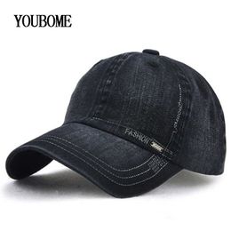 dad jeans mens UK - YOUBOME Fashion Brand Men Baseball Cap Women Hats For Men Fitted Denim Jeans Caps Casual Casquette Bone Dad Hat Caps 210623