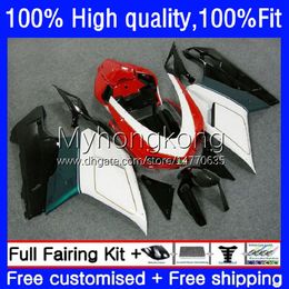 Injection Fairings For DUCATI 848R 1098R 1198R 848 1098 1198 S White blackR Bodywork 14No.17 848S 1098S 07 08 09 10 11 12 1198S 2007 2008 2009 2010 2011 2012 OEM Body Kit