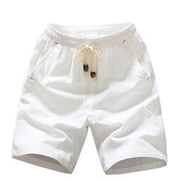 Summer Cotton Shorts Loose Men's Casual Short Joggers Black White Drawstring Waist Bermuda Men Plus Size 4XL 5XL 210714