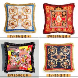 Luxury pillow case designer Signage tassel 20 geometry patterns printting pillowcase cushion cover 45*45cm for 4 seasons home decorative new Year gifts