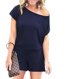 Women's Jumpsuits & Rompers Casual Loose Playsuits Summer Holiday Off Shoulder Ladies Beach Jumpsuit