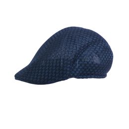 Breathable Mesh Visor Beret Hat Men Newsboy Summer Outside Street Hats New Solid Celebrity Cap Vintage Tweed Flat Peaked Cap