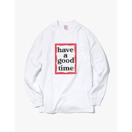 Men and Women Have A Good Time Autumn Loose Cotton Long-sleeved White T-shirt Sweatshirts 2021
