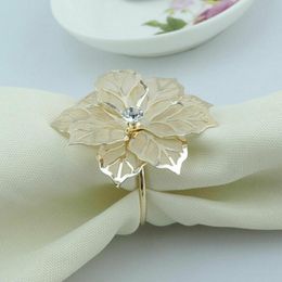Napkin Rings 12 Pcs Floral Metal Holder Dinner Wedding Towel Ring For Party Table TUE88