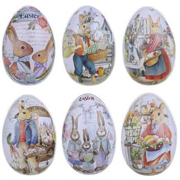 Easter Party Decor Eggs Shaped Color Rabbit Bunny Candy Chocolate Boxes Creative Mini Gift Packing Box Jewelry Storage Cans Home Party Decoration HY0268