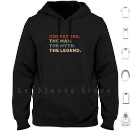 godfather gifts UK - Godfather The Man Myth Vintage Gift Hoodies Long Sleeve Men's & Sweatshirts