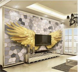 Custom photo wallpapers 3d murals wallpaper European modern angel stone TV background wall paper home decoration