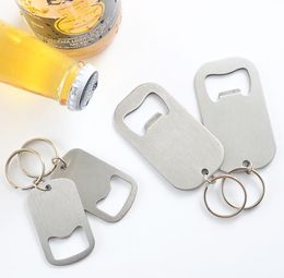 300pcs Stainless Steel Flat Speed Quick Bottle Opener Cap Remover Bar Tools Beer Opener Keychains Custom Engraved
