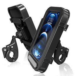 2021 Waterproof Bicycle Holder Stand Motorcycle Handlebar Mount Bag Cases Universal Bike Scooter Cell Phone Bracket