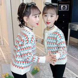 Girls Sweater Baby's Coat Outwear 2021 Fashion Thicken Warm Winter Autumn Knitting Cardigan Christmas Gift Children's Clothing Y1024
