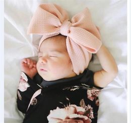 8pcs Newborn Baby Girls Headbands Toddler Big Bow Hairband Cute Solid Stretch Turban Knot Head Wrap Heads Wear