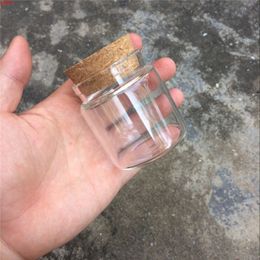 57x60x43mm 90ml Glass Saffron Storage Bottle with Corks Food Grade Jars For Transparent Clear Eco-Friendly Bottles 12pcshigh qty