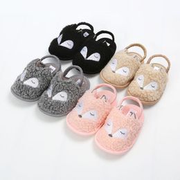 First Walkers 4 Colors Toddler Cartoon Baby Girl Shoes Winter Indoor Slippers Plus Velvet Prewalker
