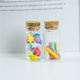 37x70x27 mm 50ml Glass Bottles Empty Clear Transparent Cork Stopper Perfume 25 pcs New Arrivalgood qty