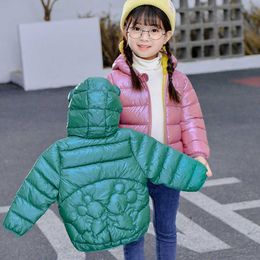 2020 Autumn Winter Hooded Kids Warm Jackets For Girls Candy Color Kids Down Coats For Boys 2-7Y Outerwear Children Clothes H0910