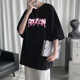 Printing Loose Men's Short Sleeve T-shirt Woman Hip Hop Streetwear Tops Male Harajuku Clothing