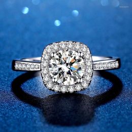 diamond wedding ring wholesale Australia - Wedding Rings Micro Setting Diamond Engagement For Women 1 Carat Simulated Moissanite 925 Sterling Silver Luxury Jewelry1
