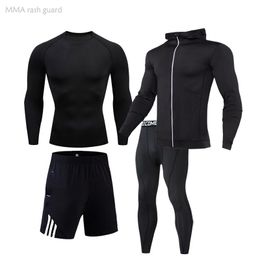 Tute da uomo Tuta Set termico Intimo a compressione Rash Guard Tuta da jogging fitness calda Abbigliamento nero Primo strato invernale