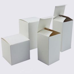 50 pcs sizes Blank white paper packaging recycled kraft paper gift box handmade soap packaging cardboard packing carton box 210325