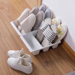 Clothing & Wardrobe Storage Creative Upright Shoe Box Plastic Cabinet Organizer Vertical Economy Slippers Rack Household El Shoes Holder