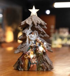 Zayton Home Decor Nativity Set Catholic Figurine Christmas Gift Holy Family Statue Jesus Mary Joseph Ornament 210607