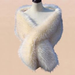 Wraps & Jackets Women's Winter Faux Fur Shawl Collar Stole Cloak Coat Sweater Cape Shrug For Evening Party Bridal Wedding