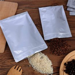 100pcs Aluminium Foil Flat Bottom Zip Smell Proof Bag Food Packing Pouch Double-Sided Coffee Tea Storage Bags