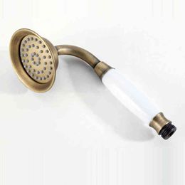 Brass Antique Handheld Shower Head Retro elegant Shower Hand Shower Head Luxury Bathroom Accessories H1209