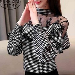 Womens Tops and Blouses Women Long Sleeve Shirts Chiffon Blouse Polka Dot Stand Ladies Blusas Mujer De Moda 2460 50 210508