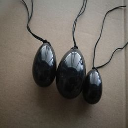 Drilled Yoni Eggs Black Obsidian Massage Stones Viginal Muscle Tightening Reiki Healing Ben Wa Ball Health Care Kegel Exercise