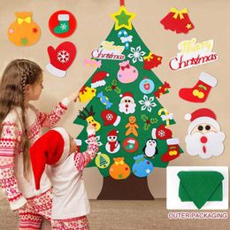 Kids DIY Felt Christmas Tree Merry Christmas Decorations For Home Christmas Ornaments Navidad 2022 Year Gifts Xmas Tree 211012