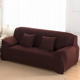 HOT 1 2 3 4 Seater Sofa Cover Spandex Modern Elastic Polyester Solid Couch Slipcover Chair Furniture Protector Living Room 6 Colors 629 V2