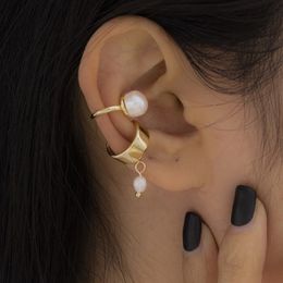 New Fashion No Piercing Pearl Ear Cuff Bohemia Gold Color C Shaped Earcuffs Clip Earring for Women Wedding Jewelry 2021