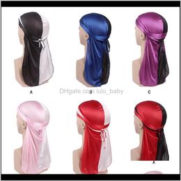 Unisex Silky Durags Bandanas Turban Hat Wigs Doo Men Satin Durag Biker Headwear Headband Extra Long Tail Durag Ssxgv Egag4