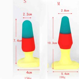 Nxy Anal Toys Hot Selling Plug Dildo Goods for Adults Sex Women men Masturbators Ass Dilator Butt No Suction Cup Pull Bead 1218